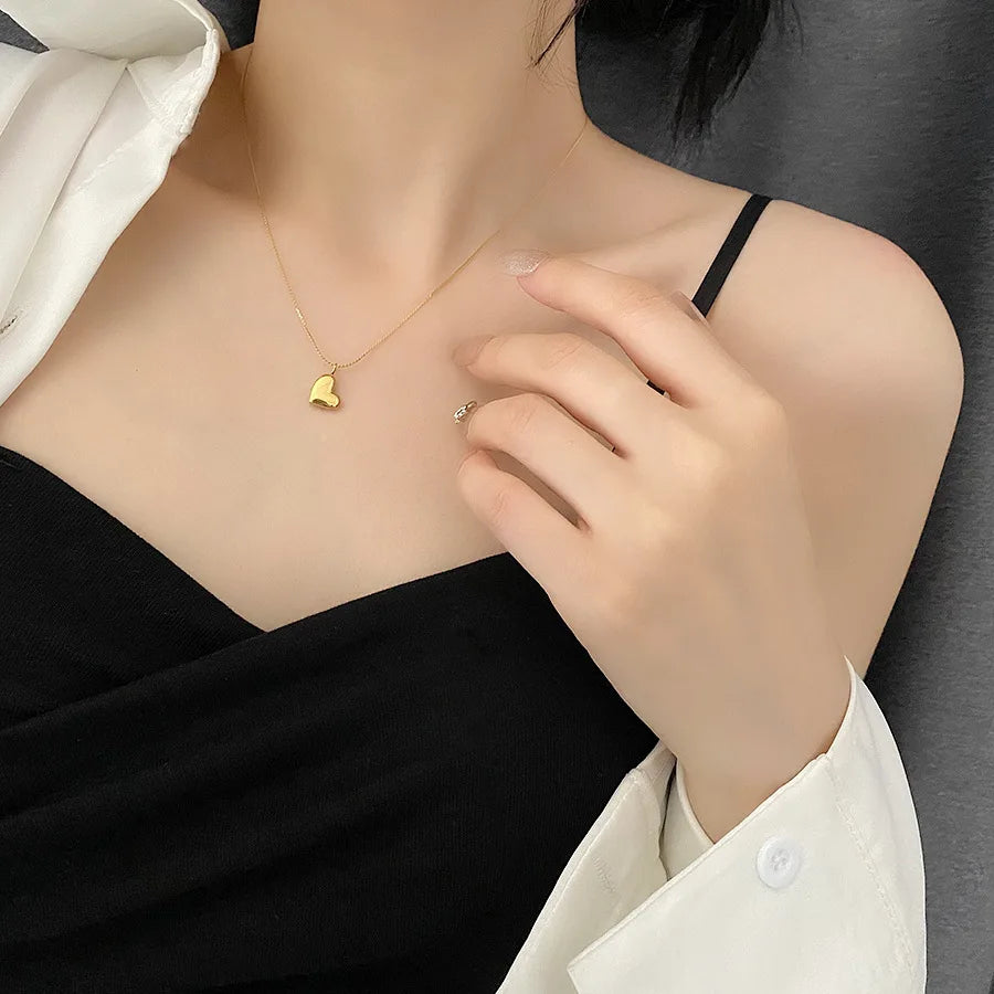 Heart Butterfly Stainless Steel Pendant Necklaces Jewelry