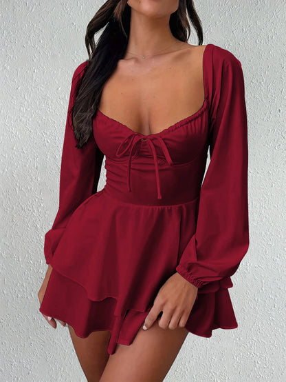 Sexy Backless Long Sleeved Dress