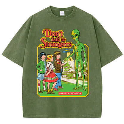 Cartoon Alien Cotton Short Sleeve T Shirts