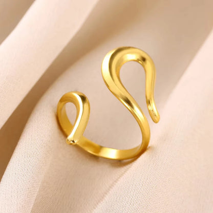 خواتم ثعبان من الفولاذ المقاوم للصدأ مطلية بالذهب 316L