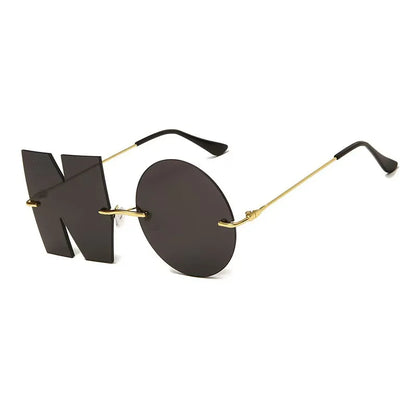 “NO” Styling Metal Frame Colorful Sunglasses