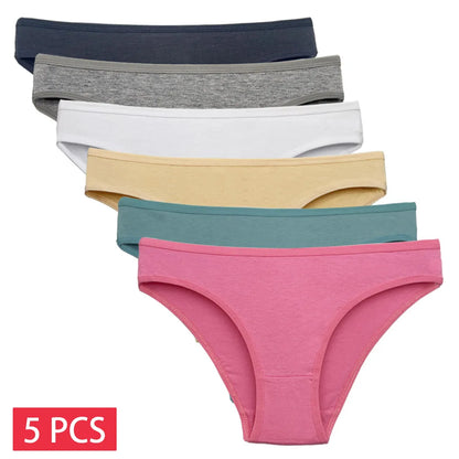5 PCS/SET Cotton Sexy Underpants Intimates Lingerie Cotton Briefs Panties