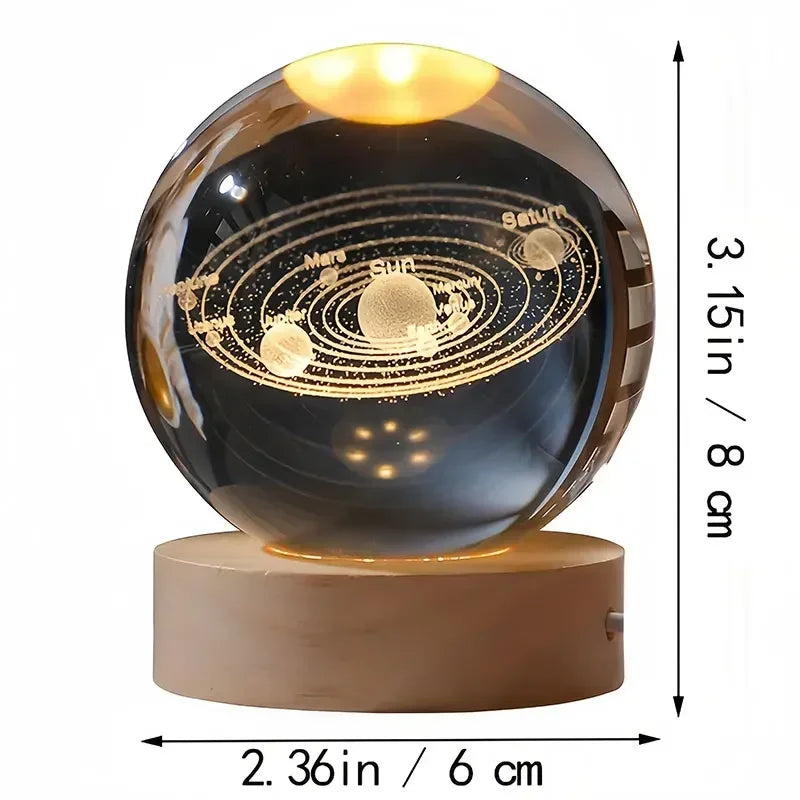 6cm 3D Crystal Ball Glass Ball Planet Earth