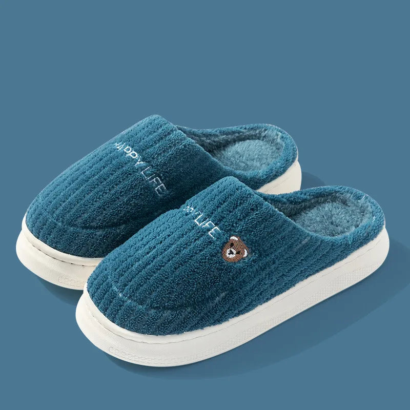 Anti Slip Thick Soled Cotton Slippers