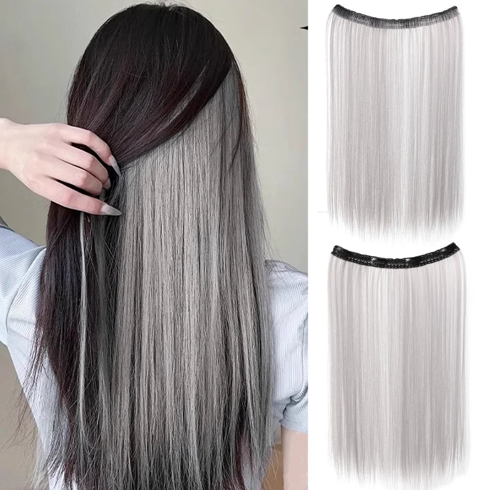 20 Inch Long Synthetic Straight Clip-In Hair Extensions