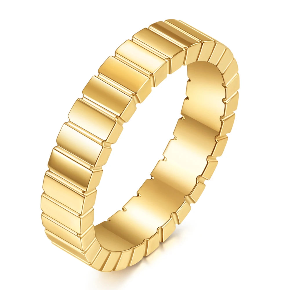 Zircon Checkered Couple Striped Geometric Ring