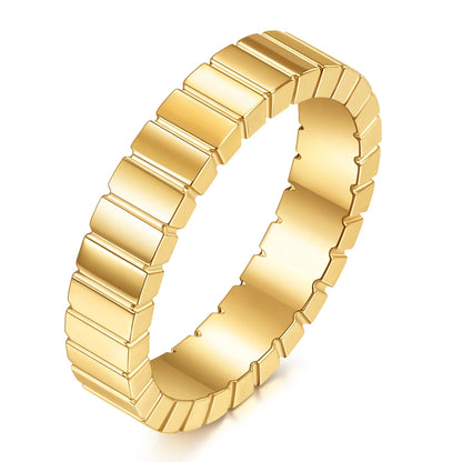 Zircon Checkered Couple Striped Geometric Ring