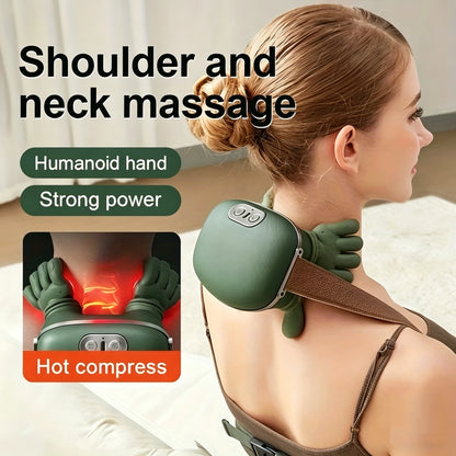 Wireless Neck Cervical Trapezius Kneading Massage Shawl 4D Bionic Finger