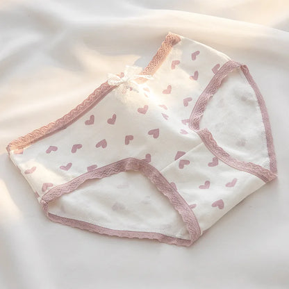 5Pcs/Lot Cute Love Cotton Sexy Lingerie