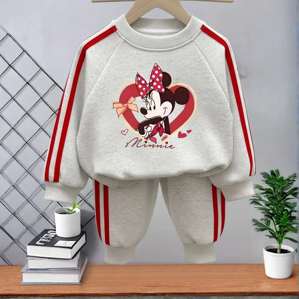 Casual Tracksuits O Neck Hoodies and Long Stripe Trousers Sets