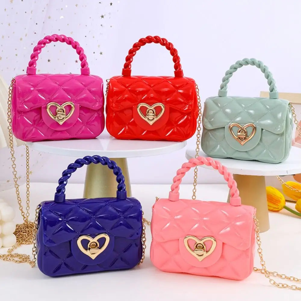 PU Mini Shoulder Bags Heart Coin Wallets Handbags
