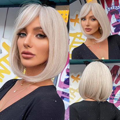 Straight Short Highlights Blonde Hair Wig