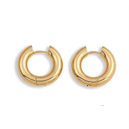Zircon Circle Geometric U Shape Hoops Earring