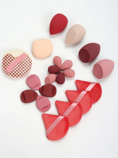 20 Pcs Pink Makeup Sponge and Makeup Puff Set