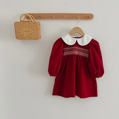 Christmas Party Lace Collar Red New Year's Princess Dress