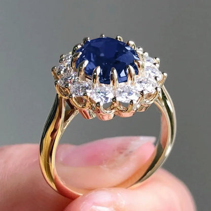 European and American New Personalized Sapphire Ring