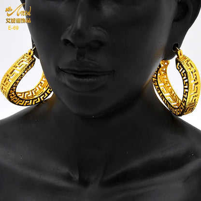 24K Gold Color Hoop Earrings