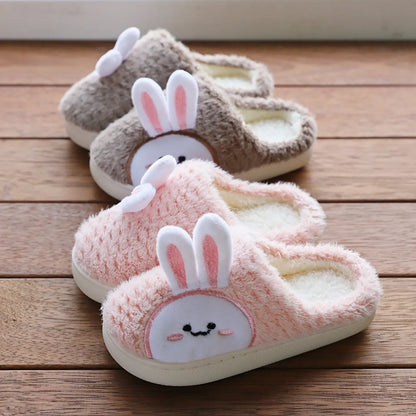 Furry Cute Flip Flops Rabbit Indoor Wooden Floor Warm Cotton Slippers