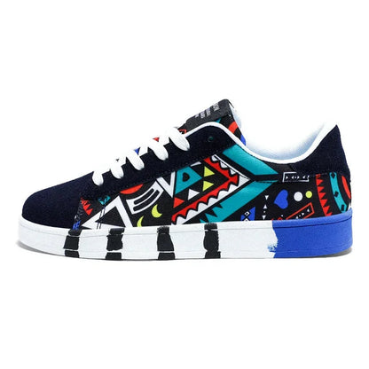 Running Canvas Geometric Style Sneakers