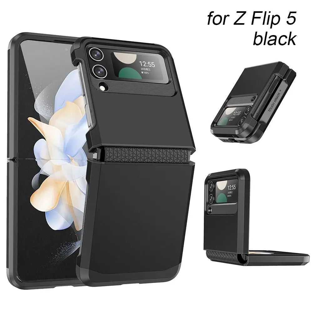 Z Flip 3/4/5 Case New Shock Proof Armor Phone Cover Protective Hinge Mobile Phone Protector