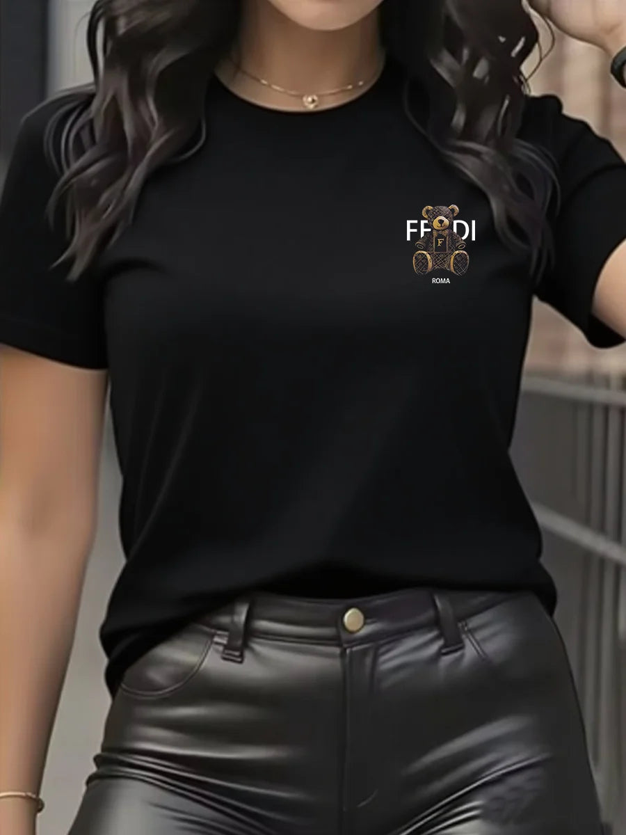 Graphic Short Sleeve  Teddy Bear Shirt