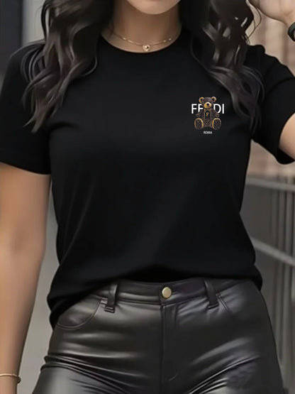Graphic Short Sleeve  Teddy Bear Shirt