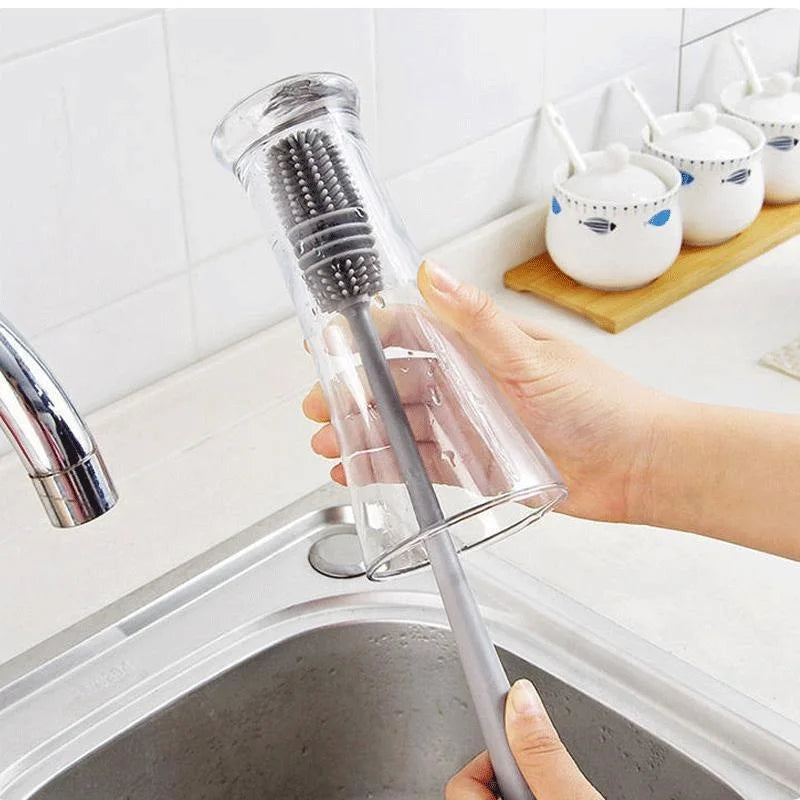Silicone Milk Bottle Brush Cup Scrubber Glass Cleaner