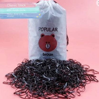 1000pcs High Elastic Rubber Bands Disposable Jelly Color Hair Ties