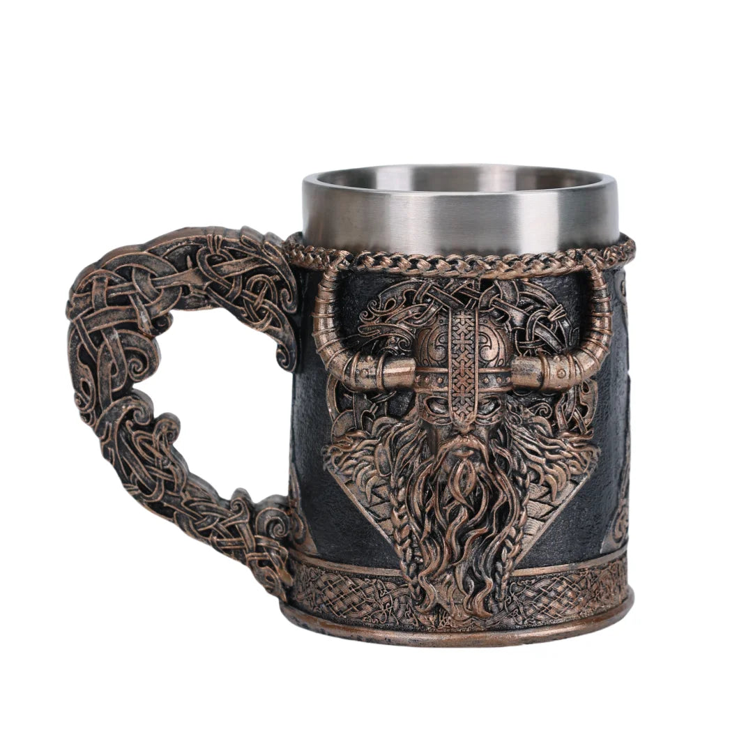 Viking Stainless Steel Nordic Barrel Dragon Boat Beer Mug