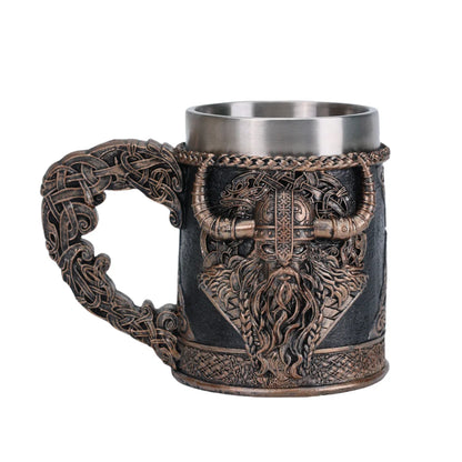 Viking Stainless Steel Nordic Barrel Dragon Boat Beer Mug