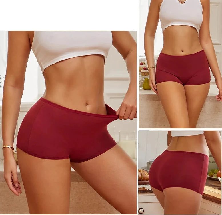 4PCS Cotton Seamless Sports Boxers Underwear  Briefs Cozy Lingerie XS-XL
