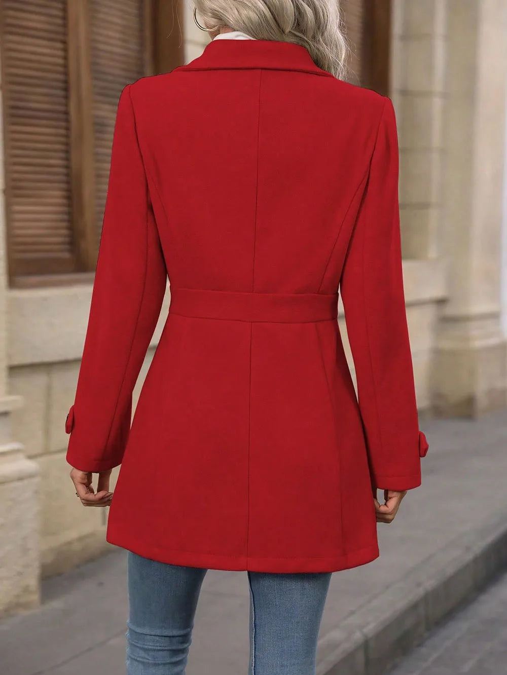 Autumn and Winter Solid Color Woolen Coat