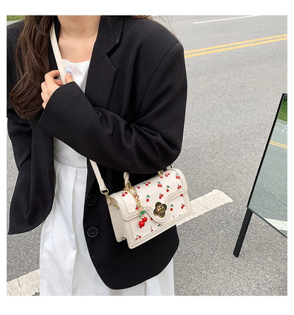Sweet Cherry Square Chains Crossbody Bags