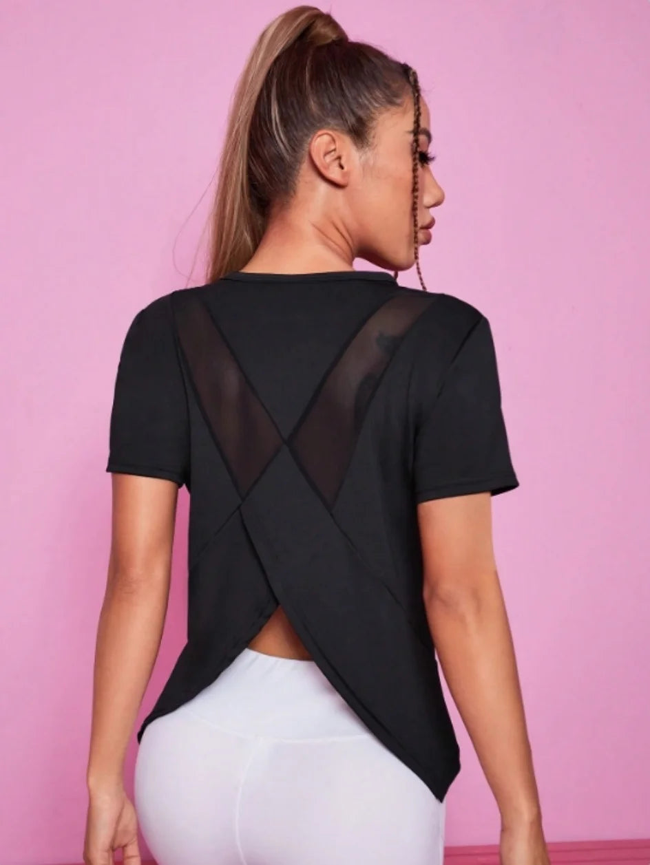 Yoga outfit sports fitness short sleeved T-shirt