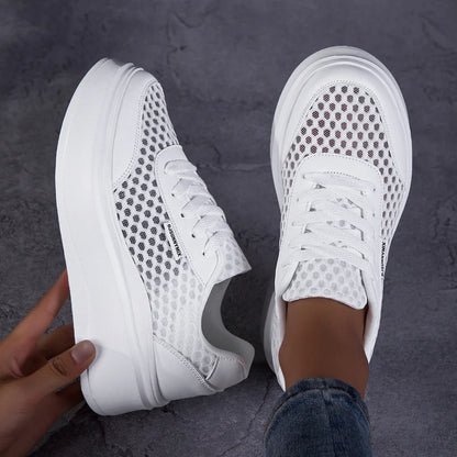 Thick Bottom Mesh Sports Lightweight Platform Sneakers