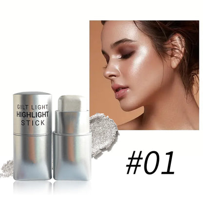 Glowy Highlighter Stick Shimmer Finish Waterproof, Long-Lasting, Easy Blend, Multi-Look, Face & Eye Contour, Skin-Friendly