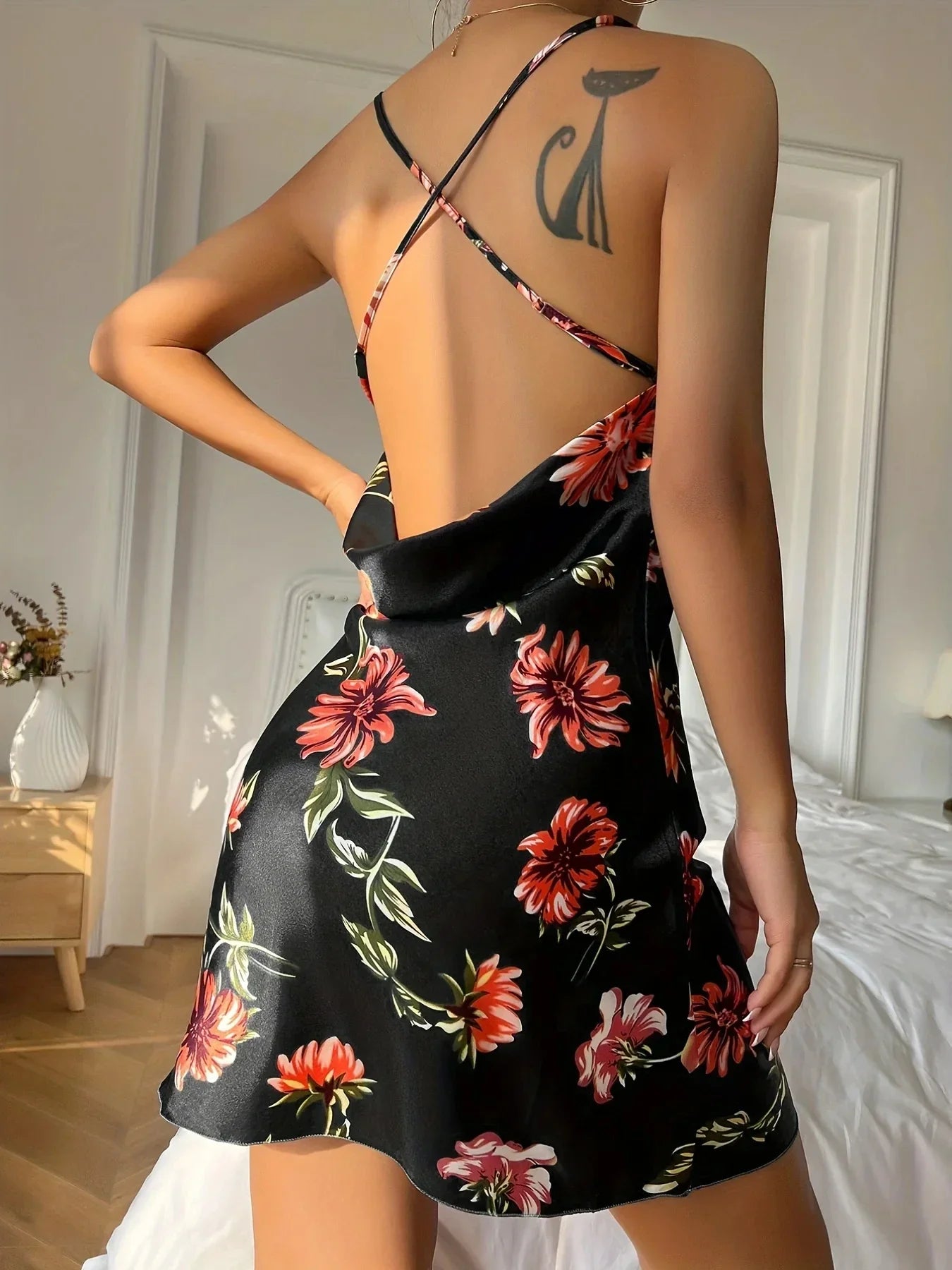 Thin Breathable Ice Silk Slip Dress Sexy Lingerie