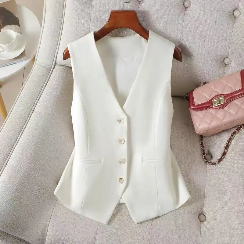 Formal Business Sleeveless Tailored Button Up Waistcoat Slim Fit Vest
