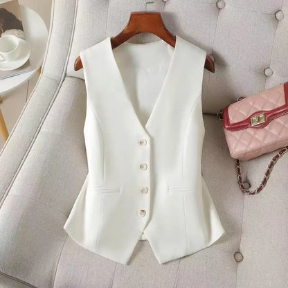 Formal Business Sleeveless Tailored Button Up Waistcoat Slim Fit Vest