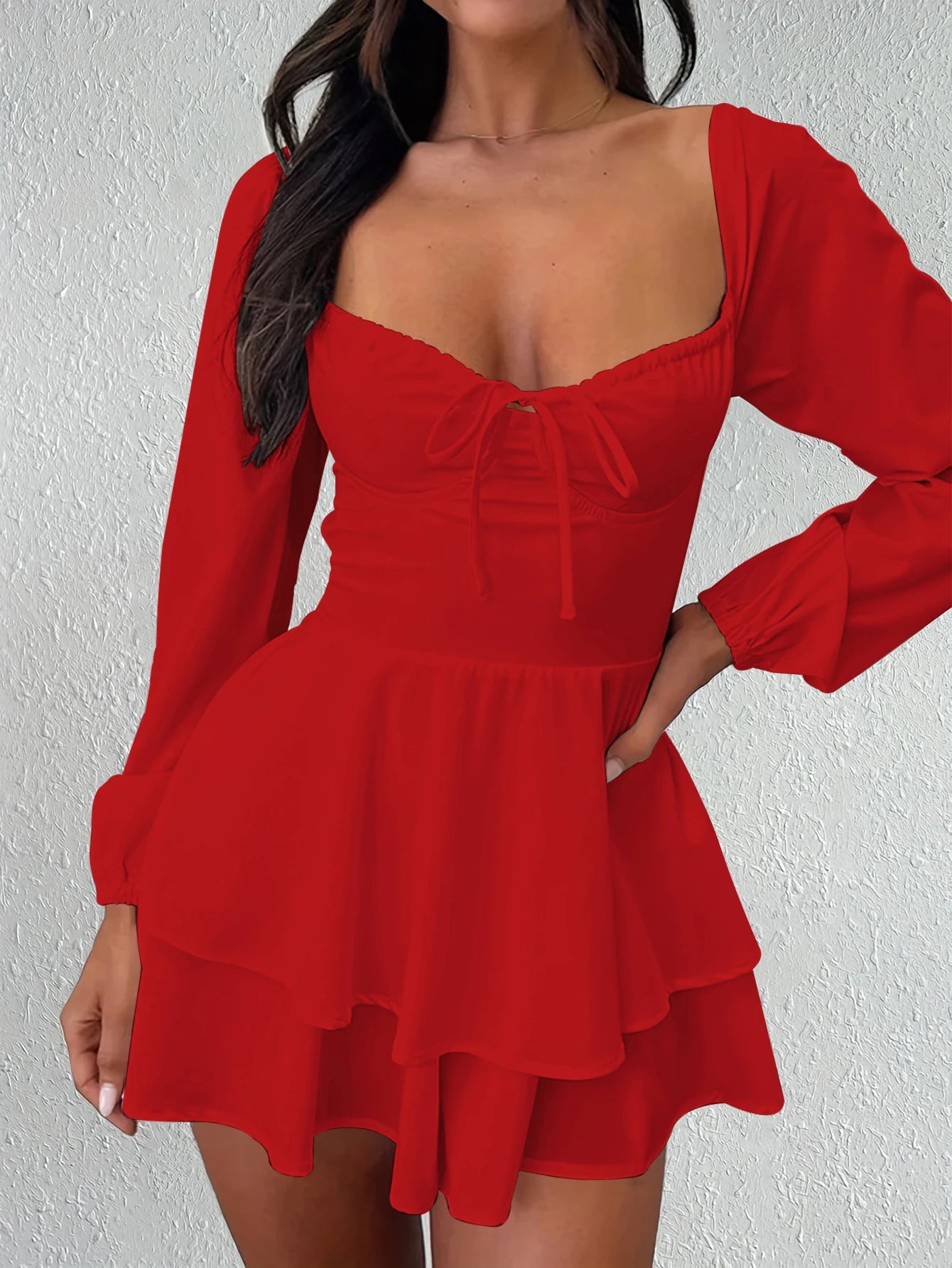 Sexy Backless Long Sleeved Dress