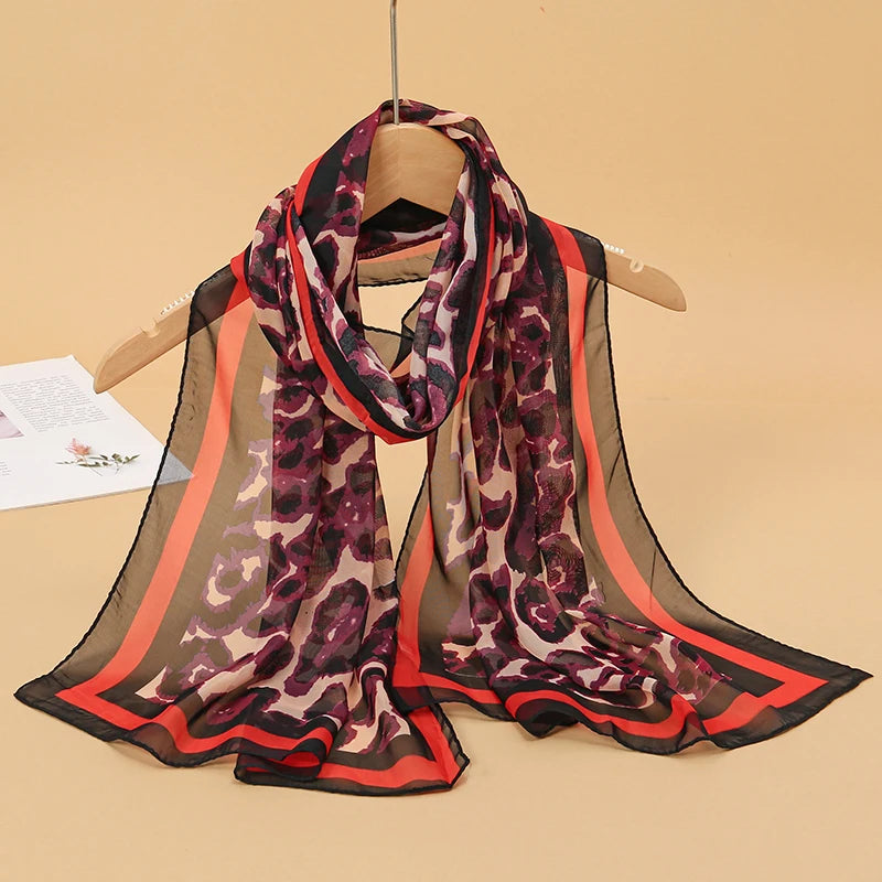 Chiffon Long Silk Scarf Turban