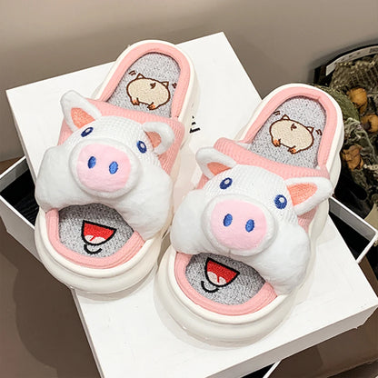 Cute Cartoon Lovely Animals Bedroom Cotton Home Indoor Thick Sole Slippers