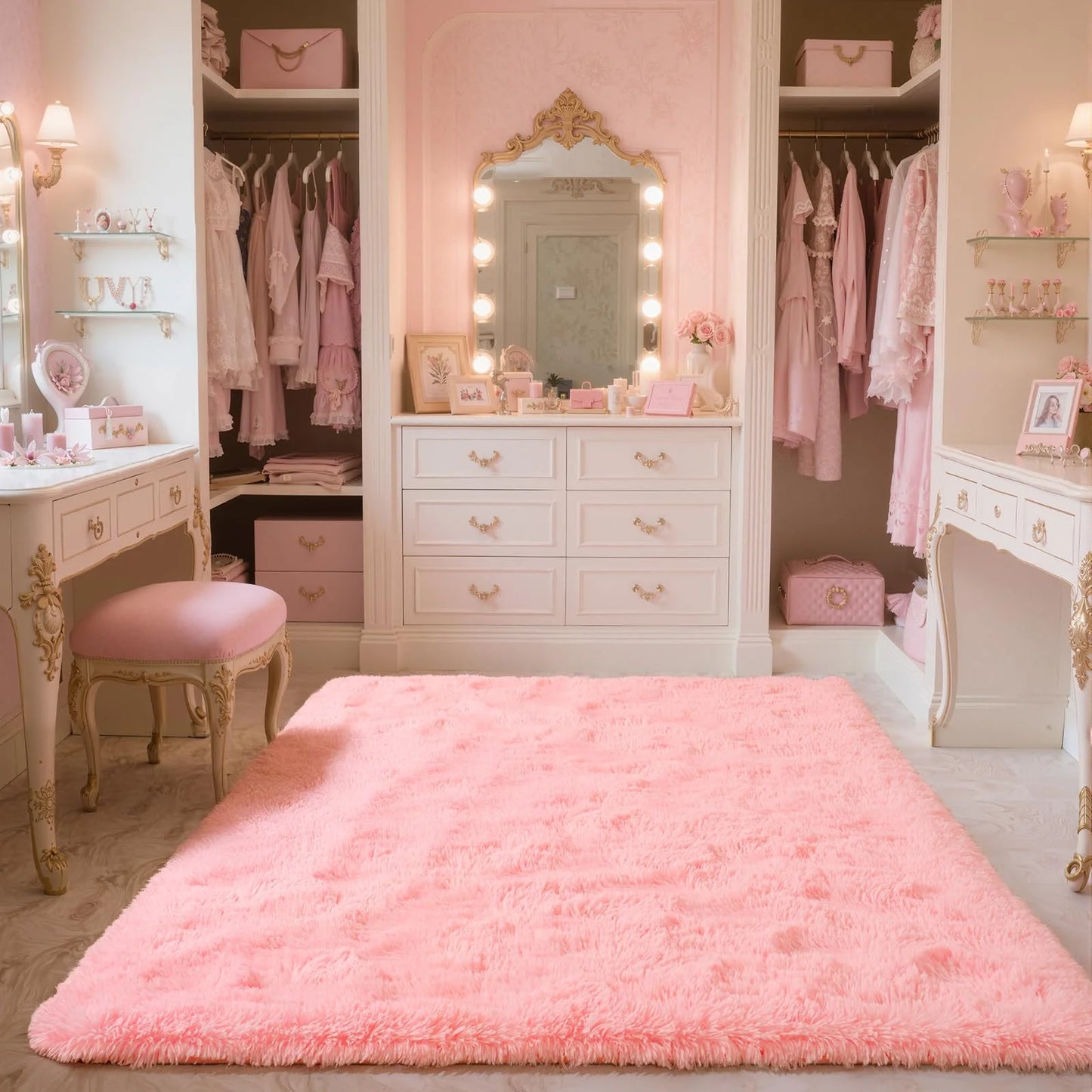 Minimalist Style Living Room Carpet Fluffy