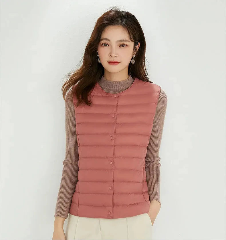 Matt Fabric Warm Vests Ultra Light Down Vest