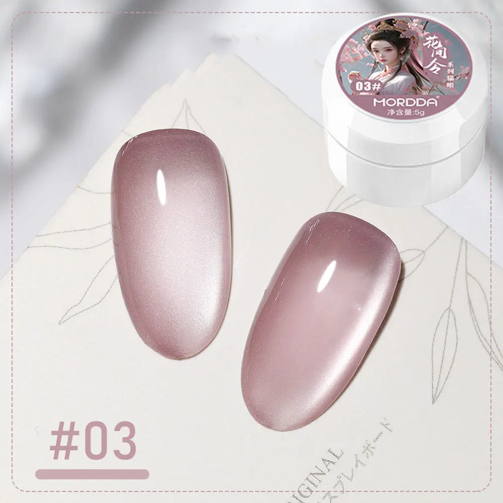 3pcs Pink Cat Eye Gel Nail Polish & Magnet Tools Set