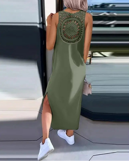 Vestido sexy sin mangas con aberturas