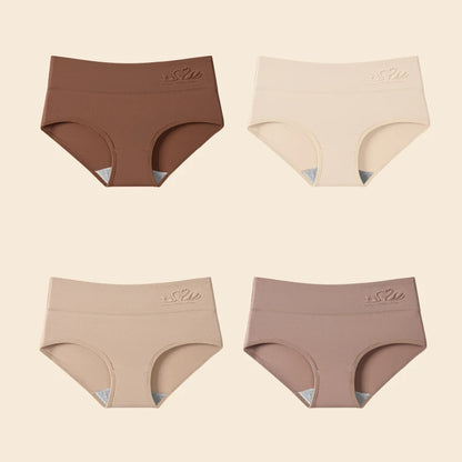 4PCS High Waist Cotton Underpants Plus Size Lingerie