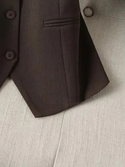 Vintage Brown Custom Waistcoat Sleeveless Lapel Suit Vest