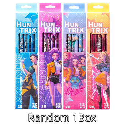 12Pcs/Box HB 2B Colored Pencils Smooth Writing Cute Anime Stationery