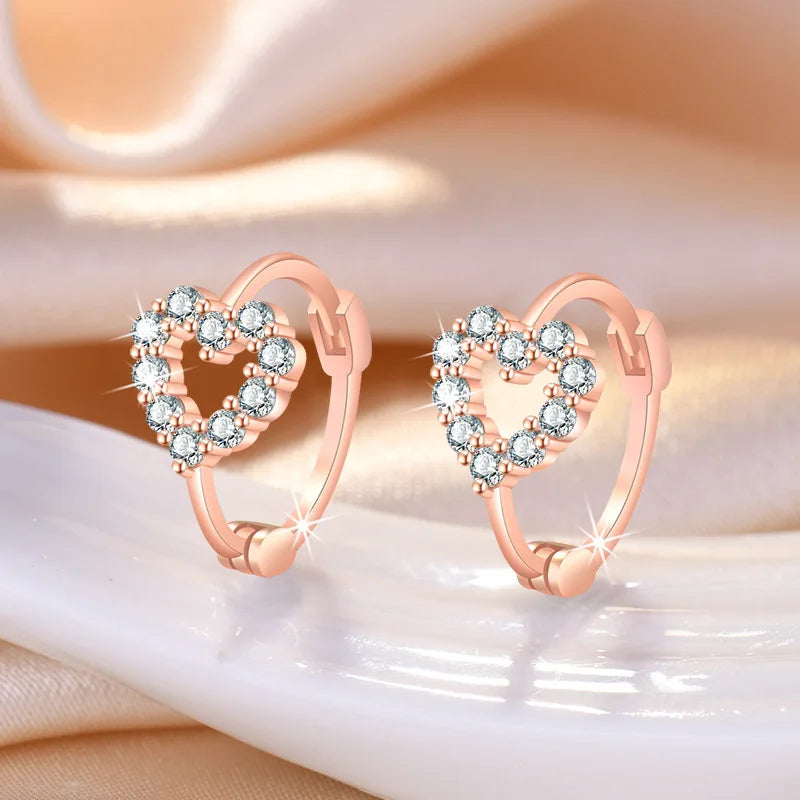 925 Sterling Silver Zircon Buckle Earrings